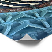 Vibrant spiral pattern on ceiling of a temple poster (Hoek)