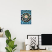 Vibrant spiral pattern on ceiling of a temple poster (Thuiskantoor)