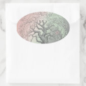 Vibrant Spring Tree Custom - Blossoming Floral Ovale Sticker (Tas)