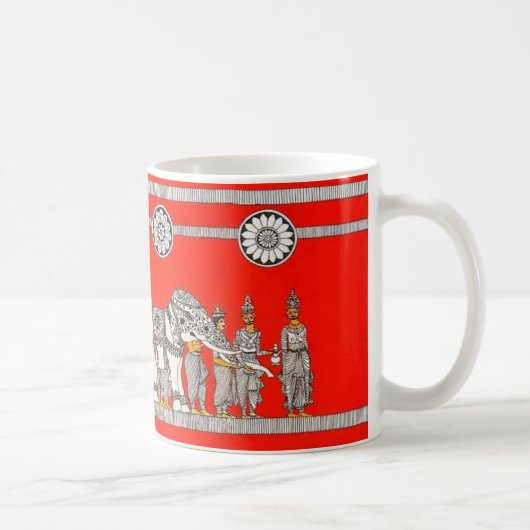 Vibrant Sri Lankan White Elephant Art Mug (Droite)