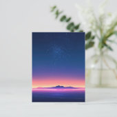 Vibrant Starry Night Mountain Horizon Briefkaart (Staand voorkant)