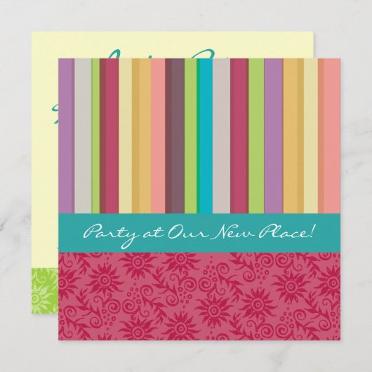 Vibrant Stripes-uitnodiging Kaart (Voorkant / Achterkant)