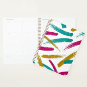 Vibrant Strokes,Teal, Magenta & Mustard pattern Planner (Display)