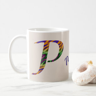 Vibrant Stropdas-kleurstof Kleurletter P Monogram  Koffiemok