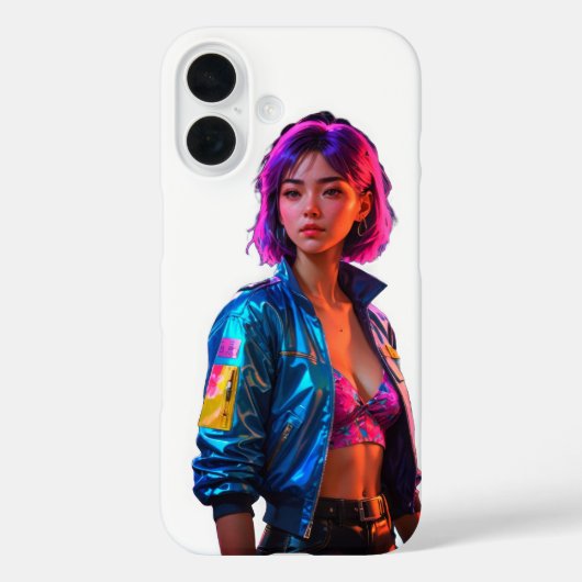 Vibrant style néon iPhone 16 Coque (Verso)