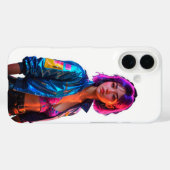 Vibrant style néon iPhone 16 Coque (Verso (horizontal))