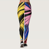 Vibrant Stylized Portrait with Abstract Elements Leggings (Achterkant)