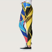 Vibrant Stylized Portrait with Abstract Elements Leggings (Links)