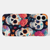 Vibrant Sugar Skull Day of Dead Art Case-Mate iPhone Case (Achterkant (horizontaal))