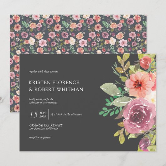 Vibrant Summer | Uitnodiging tot weddenschappen (Voorkant / Achterkant)