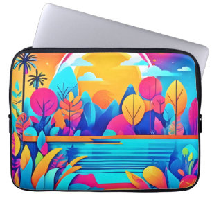 Vibrant Sunrise Landschap Laptop Sleeve