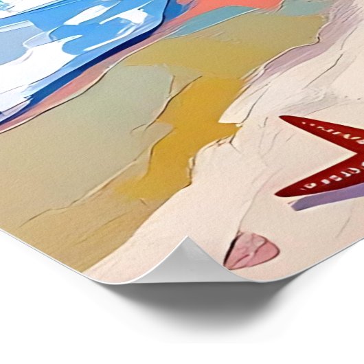 Vibrant Sunset Abstract Beach Scene Poster (Hoek)