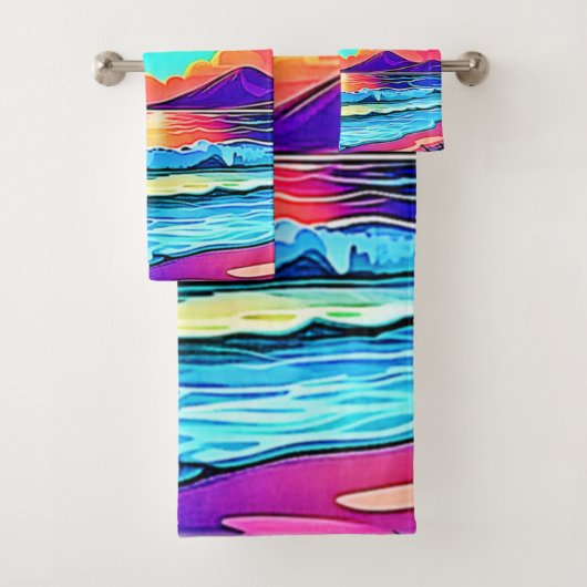 Vibrant Sunset Seascape Bad Handdoek (Insitu)