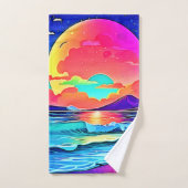 Vibrant Sunset Seascape Bad Handdoek (Handdoek)