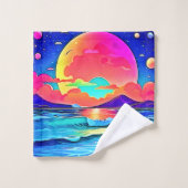 Vibrant Sunset Seascape Bad Handdoek (Wasdoekje)