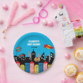 Vibrant Superheld Birthday Party Favor Papieren Bordje (Feest)