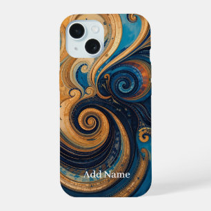 Vibrant Swirl Art Phone Hoesje – gepersonaliseerd iPhone 15 Hoesje