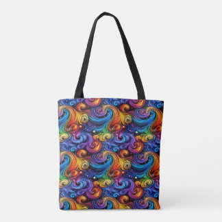 Vibrant Swirl Pattern Fleece Blanket Draagtas