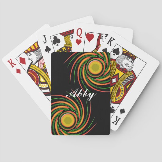 Vibrant Swirls Colorful Abstract Spirals Pokerkaarten (Achterkant)