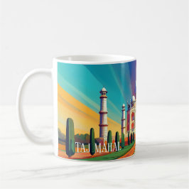 Vibrant Taj Mahal Sunrise Art Mug Koffiemok