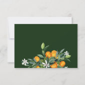 Vibrant Tangerine Citrus Orange Mariage RSVP (Dos)