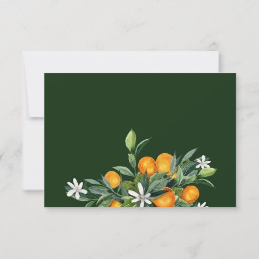 Vibrant Tangerine Citrus Orange Mariage RSVP (Dos)