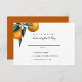 Vibrant Tangerine Citrus Orange Mariage RSVP (Devant / Derrière)