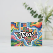 Vibrant Texas Conceptual Map Art Briefkaart (Staand voorkant)