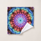 Vibrant Tie Dye Kaleidoscope Rainbow Mandala (Gant de toilette)