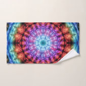 Vibrant Tie Dye Kaleidoscope Rainbow Mandala (Serviette à main)