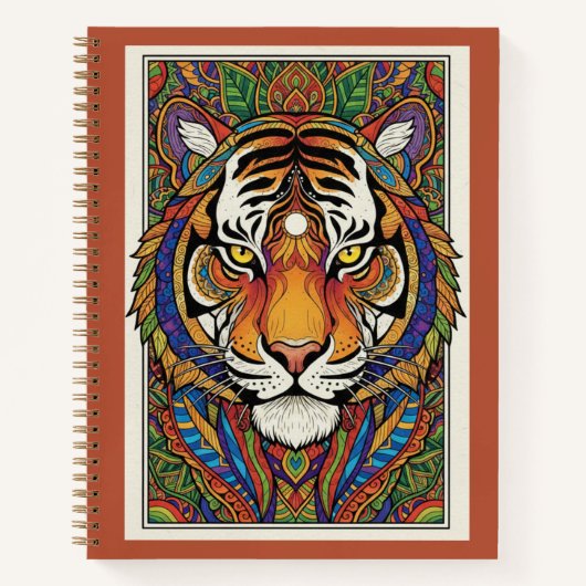 Vibrant Tiger Zentangle Art Nooracle Journal (Devant)