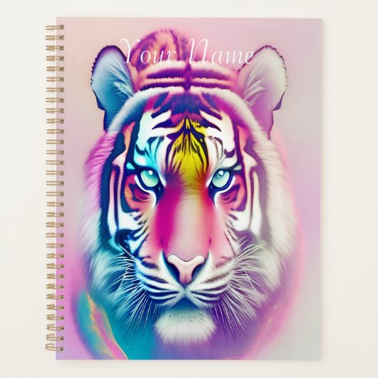 Vibrant Tigre Coloré Visage Bold Faune moderne (Devant)