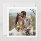 Vibrant Timeless Lemons Branches Wedding Photo Bedankkaart (Achterkant)