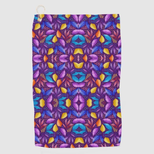 Vibrant towel featuring a symmetrical pattern golfhanddoek (Voorkant)
