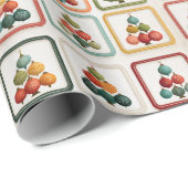 Vibrant Tree Grid for Christmas Cheer Cadeaupapier (Rol Hoek)