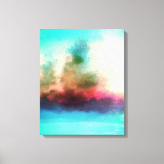 Vibrant Trees Clouds Abstract landschap Canvas Afdruk (Voorkant)