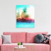 Vibrant Trees Clouds Abstract landschap Canvas Afdruk (Insitu (Woonkamer))