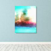 Vibrant Trees Clouds Abstract landschap Canvas Afdruk (Insitu (Houten vloer))