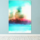 Vibrant Trees Clouds Abstract landschap Canvas Afdruk (Insitu (Houten vloer))