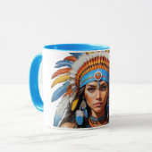 Vibrant Tribal Queen Coffee Mug | Feather Headdres (Devant gauche)