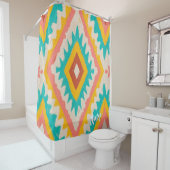 Vibrant Tribe, Bold Geometric Boho Pattern Douchegordijn (In situ)