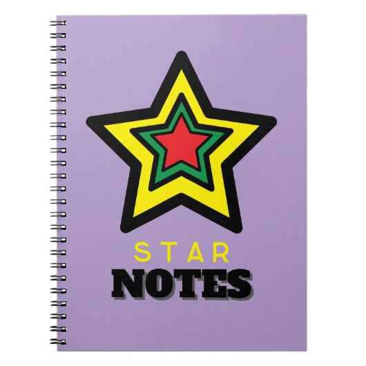 Vibrant trois étoiles STAR NOTES Carnet spiral (Devant)