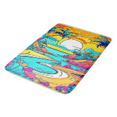 Vibrant Tropical Sunset Beach Badmat (Gekanteld)