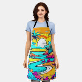 Vibrant Tropical Sunset Beach Schort (Gedragen)