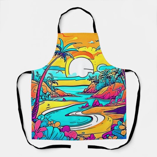 Vibrant Tropical Sunset Beach Schort (Voorkant)