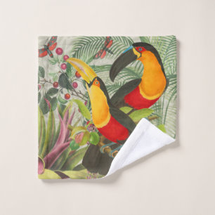 Vibrant Tropical Toucan Birds Art Exotic Oerwoud Bad Handdoek