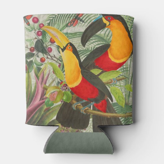 Vibrant Tropical Toucan Birds Art Exotic Oerwoud Blikjeskoeler (Achterkant)