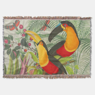 Vibrant Tropical Toucan Birds Art Exotic Oerwoud Deken