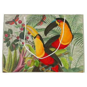 Vibrant Tropical Toucan Birds Art Exotic Oerwoud Groot Cadeauzakje