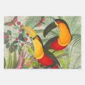 Vibrant Tropical Toucan Birds Art Exotic Oerwoud Inpakpapier Vel (Voorkant)